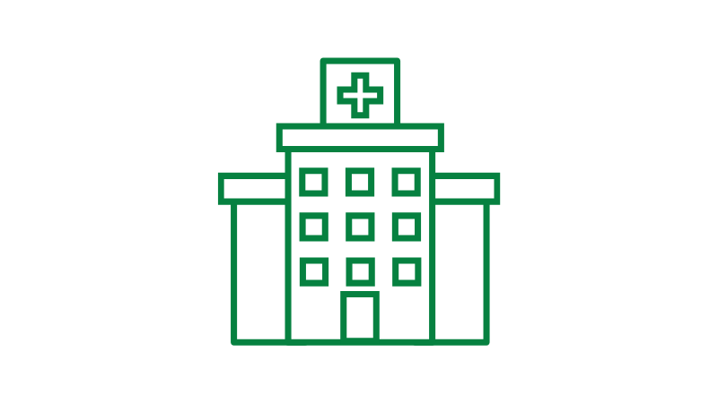 ícone hospital verde