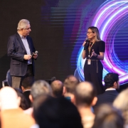 O diretor-presidente da Procergs, Luiz Fernando Záchia, e a titular da SPGG, Danielle Calazans, participaram do evento