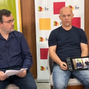 Servidores Celso Renato Bertolo e Cristiano dos Reis foram os palestrantes da edição de maio